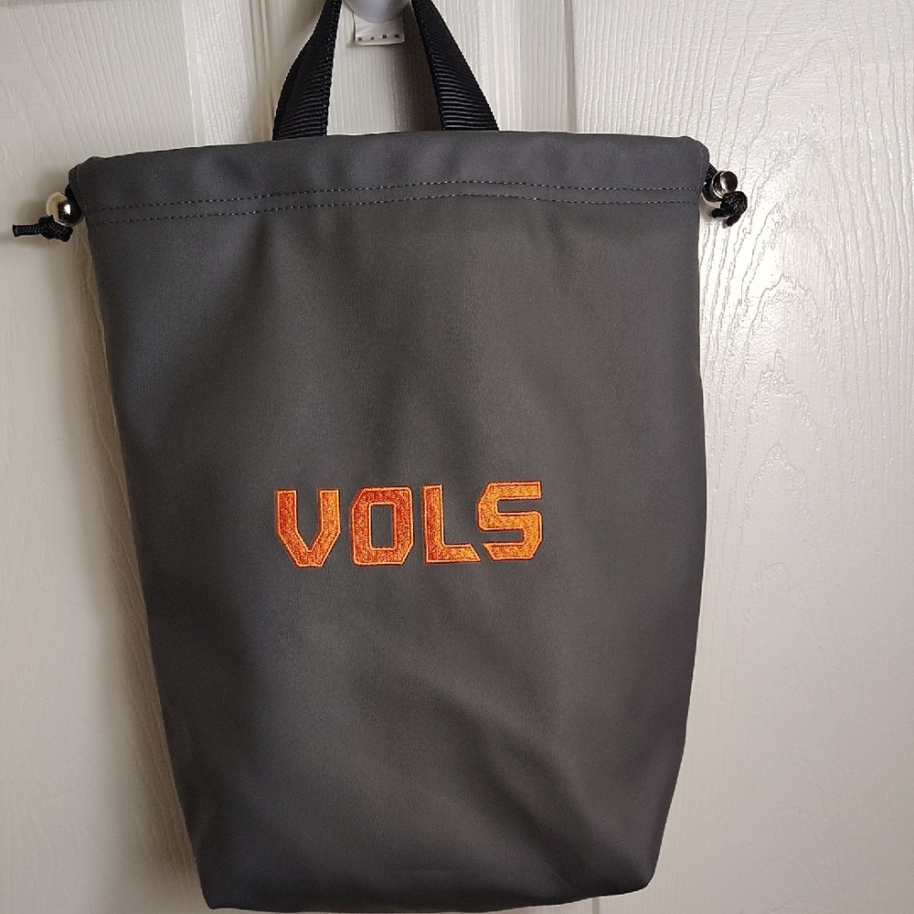 Gray Backpack with Orange Accent